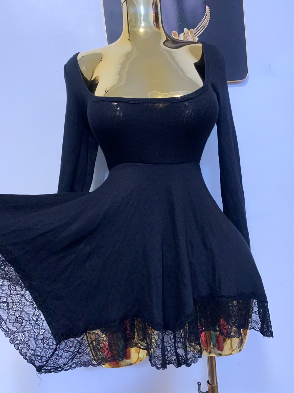 Midnight Lace Skater Dress