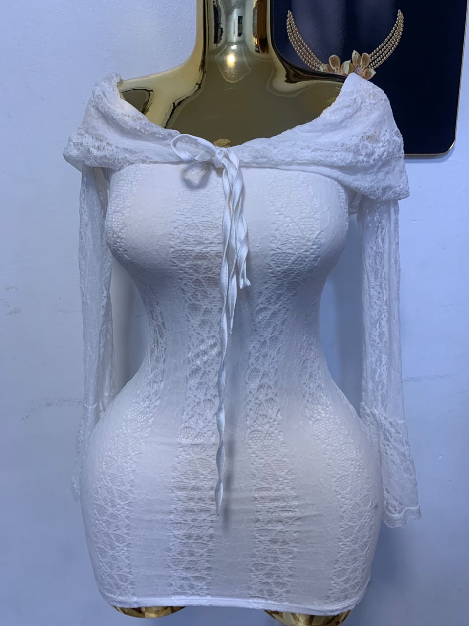 Ivory Lace Mini Dress